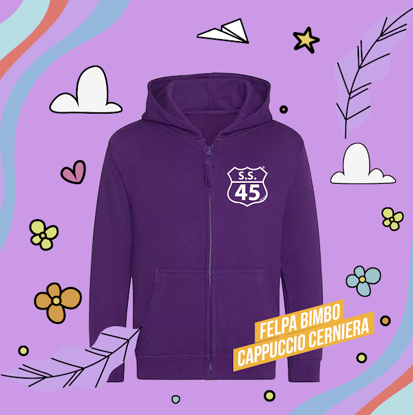 felpa bimbi cappuccio cerniera